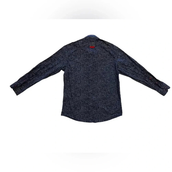 Daniel Hechter Blue Printed Long Sleeve Button Down Dress Shirts Size Large - Picture 9 of 10